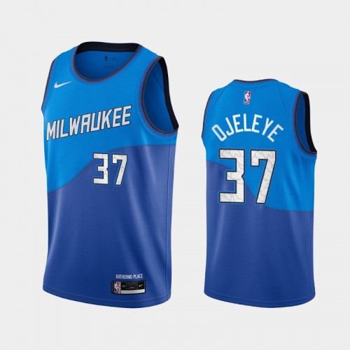 Semi Ojeleye Men #37 City Edition 2021 Trade Blue Jersey