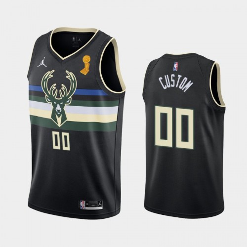 Milwaukee Bucks #00 Custom 2021 NBA Finals Champions Black Jersey