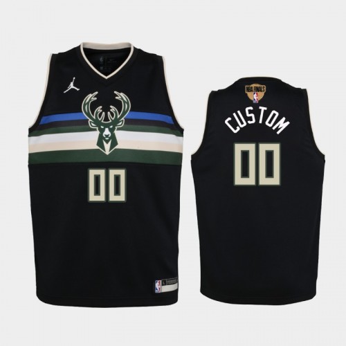 Milwaukee Bucks #00 Custom 2021 NBA Finals Statement Edition Black Jersey