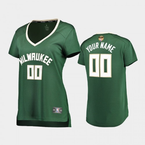 Milwaukee Bucks #00 Custom 2021 NBA Finals Bound Replica Green Jersey