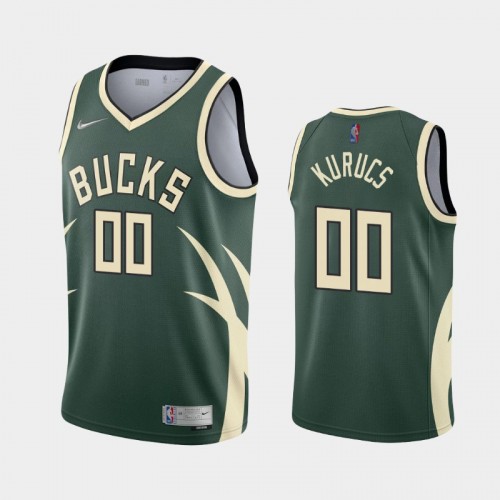 Men's Milwaukee Bucks #00 Rodion Kurucs 2021 Earned Hunter Green Jersey