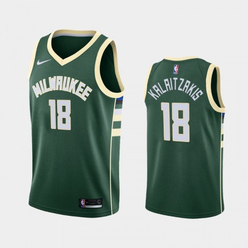 Milwaukee Bucks Georgios Kalaitzakis Men #18 Icon Edition 2021 NBA Draft Green Jersey