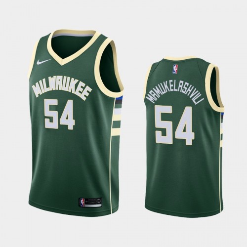 Milwaukee Bucks Sandro Mamukelashvili Men #54 Icon Edition 2021 NBA Draft Green Jersey