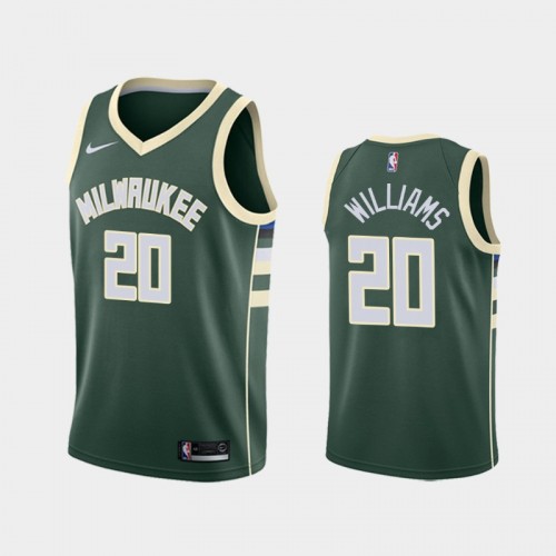 Men's Milwaukee Bucks #20 Marvin Williams 2019-20 Icon Green Jersey
