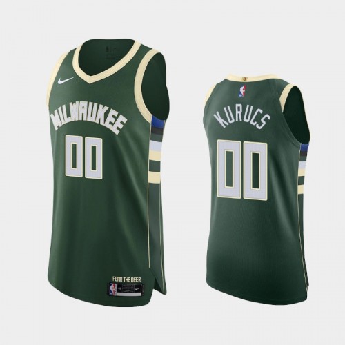 Men's Milwaukee Bucks #00 Rodion Kurucs 2021 Icon Authentic Green Jersey