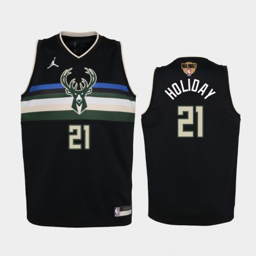 Milwaukee Bucks #21 Jrue Holiday 2021 NBA Finals Statement Edition Black Jersey