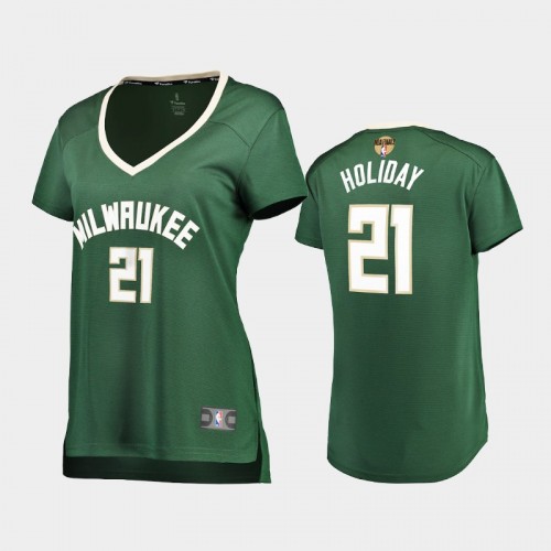 Milwaukee Bucks #21 Jrue Holiday 2021 NBA Finals Bound Replica Green Jersey