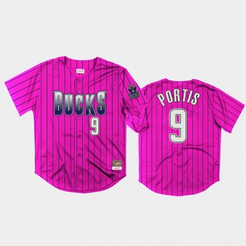 Milwaukee Bucks Bobby Portis Men #9 Neon World Purple HWC Mesh Baseball Jersey