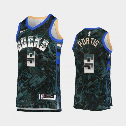 Men's Milwaukee Bucks Bobby Portis Select Series Camo Green Jersey