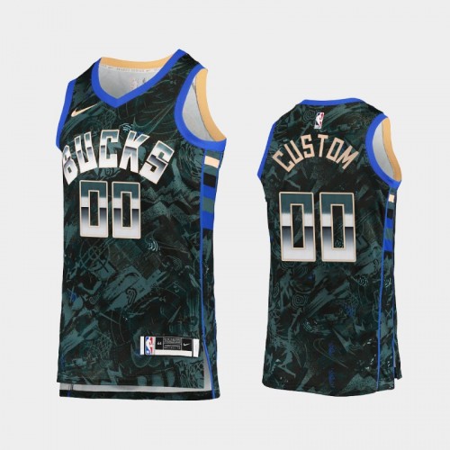 Men's Milwaukee Bucks Custom Select Series Camo Green Jersey