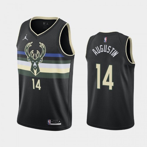 Men's Milwaukee Bucks D.J. Augustin #14 2020-21 Statement Black Jersey