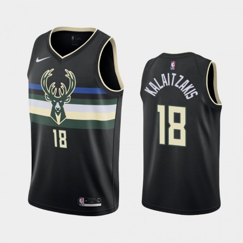 Milwaukee Bucks Georgios Kalaitzakis Men #18 Statement Edition 2021 NBA Draft Black Jersey