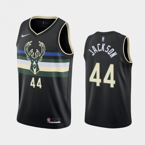 Men's Milwaukee Bucks #44 Justin Jackson 2021 Statement Black Jersey