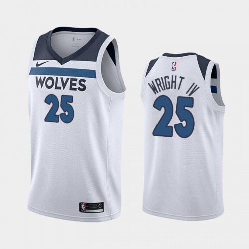 Minnesota Timberwolves McKinley Wright IV Men #25 Association Edition White Jersey