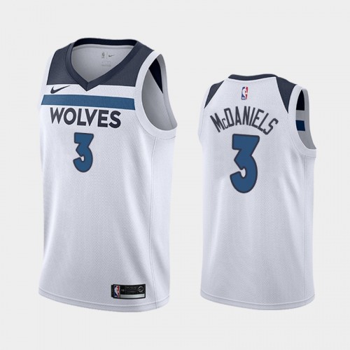 Men's Minnesota Timberwolves Jaden McDaniels #3 2020-21 Association White Jersey