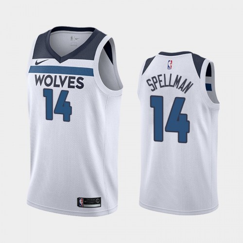 Men's Minnesota Timberwolves #14 Omari Spellman 2019-20 Association White Jersey