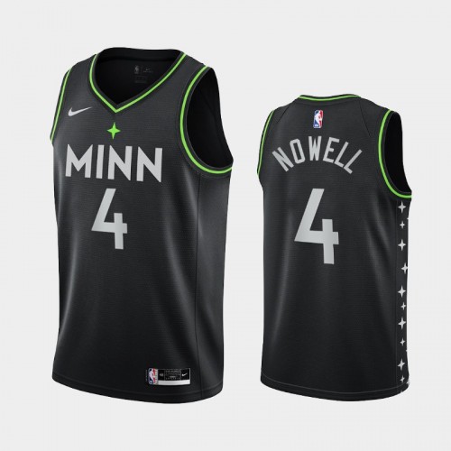 Minnesota Timberwolves Jaylen Nowell Men #4 City Edition Black Jersey