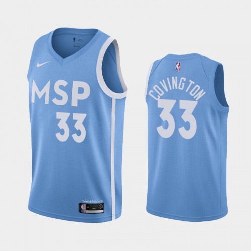 Men's Minnesota Timberwolves #33 Robert Covington 2019-20 City Blue Jersey