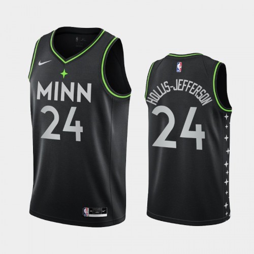 Men Minnesota Timberwolves Rondae Hollis-Jefferson #24 2021-22 City Black Jersey