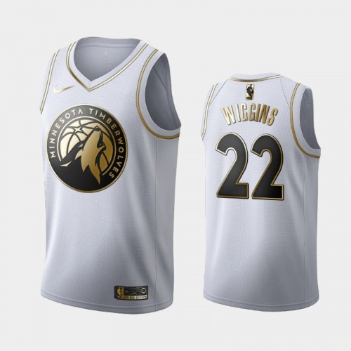 Men's Minnesota Timberwolves #22 Andrew Wiggins White Golden Edition Jersey