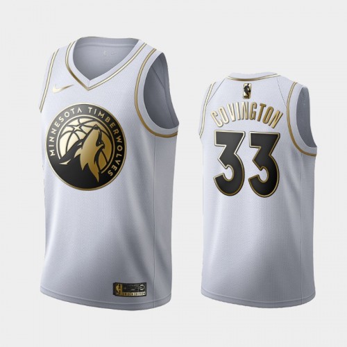 Men's Minnesota Timberwolves #33 Robert Covington White Golden Edition Jersey