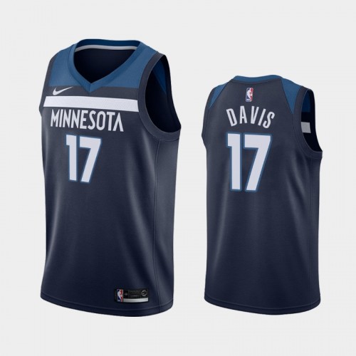 Men's Minnesota Timberwolves Ed Davis #17 2020-21 Icon Navy Jersey