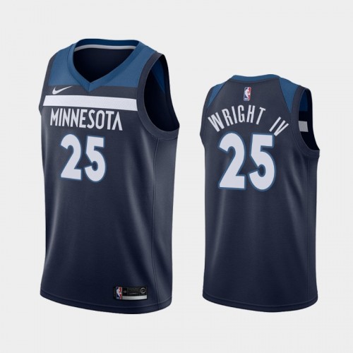 Minnesota Timberwolves McKinley Wright IV Men #25 Icon Edition Navy Jersey