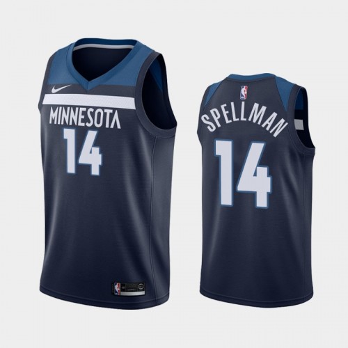 Men's Minnesota Timberwolves #14 Omari Spellman 2019-20 Icon Navy Jersey