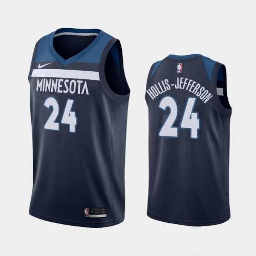 Men Minnesota Timberwolves Rondae Hollis-Jefferson #24 2021-22 Icon Navy Jersey