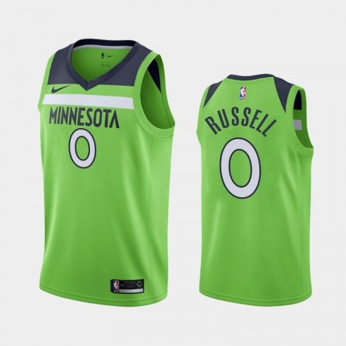 Men's Minnesota Timberwolves #0 D'Angelo Russell 2019-20 Statement Green Jersey
