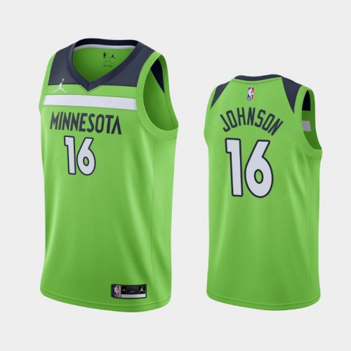 Men's Minnesota Timberwolves #16 James Johnson 2020-21 Statement Green Jersey