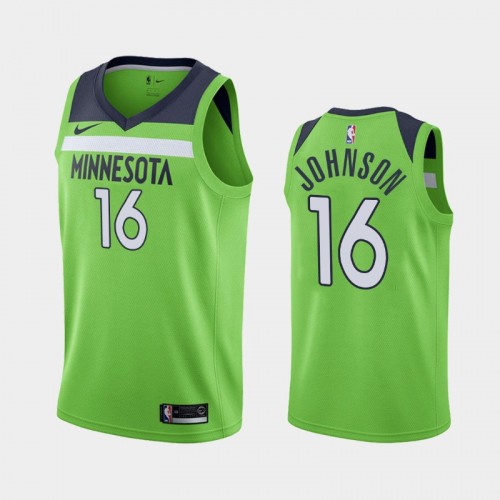 Men's Minnesota Timberwolves #16 James Johnson 2019-20 Statement Green Jersey