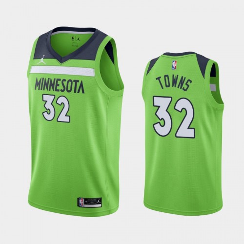 Men's Minnesota Timberwolves #32 Karl-Anthony Towns 2020-21 Statement Green Jersey