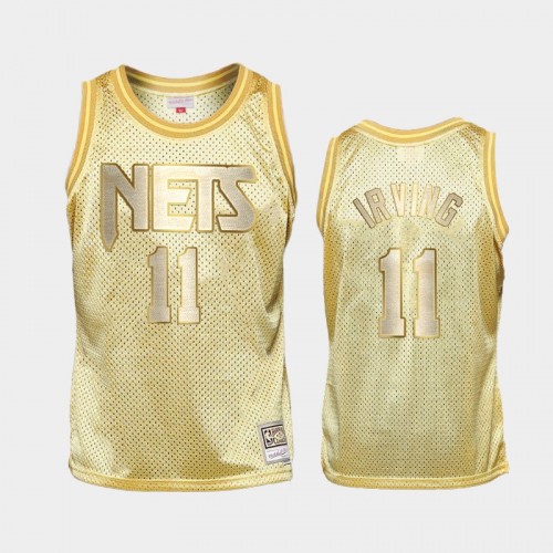 Limited Gold Brooklyn Nets #11 Kyrie Irving Midas SM Jersey