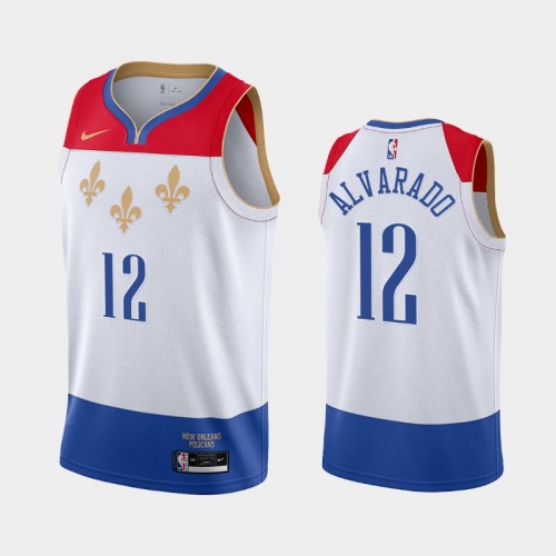 New Orleans Pelicans Jose Alvarado Men #12 City Edition 2021 NBA Draft White Jersey