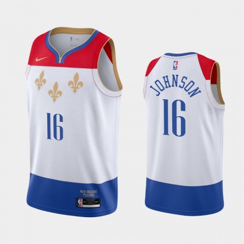 Men's New Orleans Pelicans James Johnson #16 2021 City White Jersey