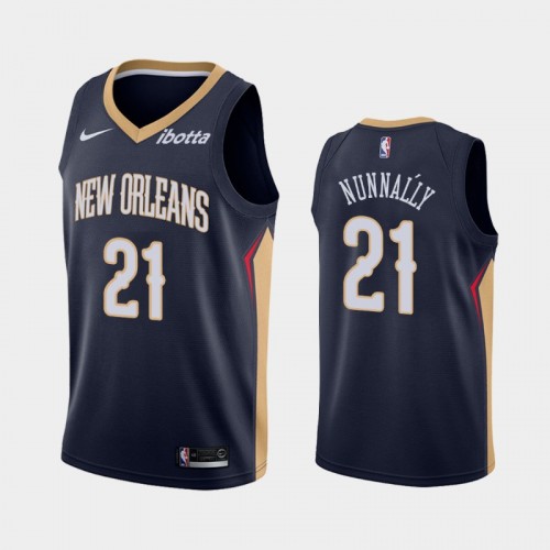 New Orleans Pelicans James Nunnally Men's #21 Icon Edition Navy Jersey