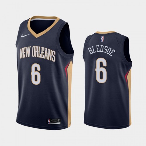 Men's New Orleans Pelicans Eric Bledsoe #6 2020-21 Icon Navy Jersey