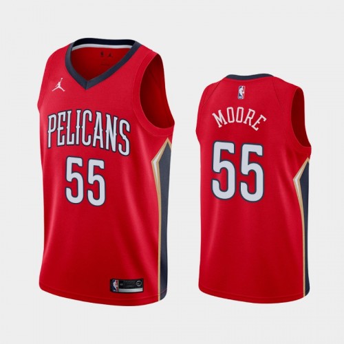Men's New Orleans Pelicans #55 E'Twaun Moore 2020-21 Statement Red Jersey