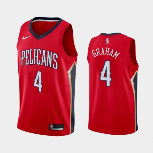 New Orleans Pelicans Devonte' Graham Men #4 Statement Edition 2021 Trade Red Jersey