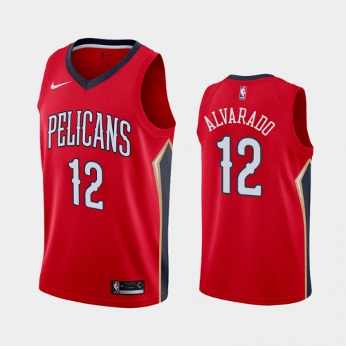 New Orleans Pelicans Jose Alvarado Men #12 Statement Edition 2021 NBA Draft Red Jersey