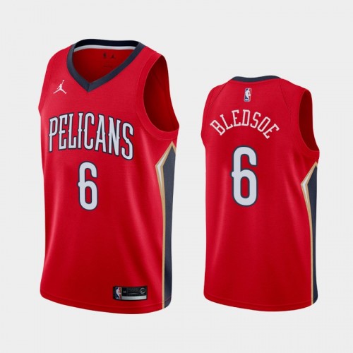 Men's New Orleans Pelicans Eric Bledsoe #6 2020-21 Statement Red Jersey