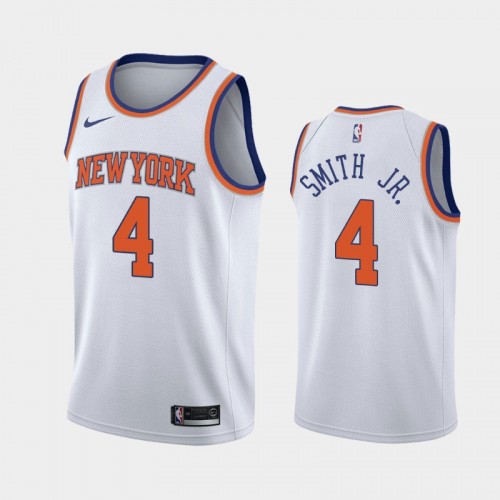 Men New York Knicks Dennis Smith Jr. #4 2020-21 Association White Jersey
