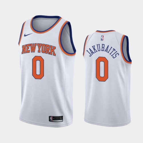 New York Knicks Rokas Jakubaitis Men #0 Association Edition 2021 NBA Draft White Jersey