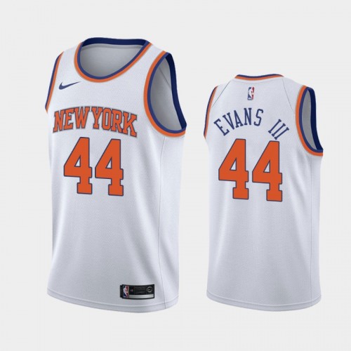 Men New York Knicks Jacob Evans III #44 2020-21 Association White Jersey