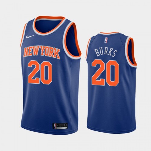 Men's New York Knicks Alec Burks #20 2020-21 Icon Blue Jersey