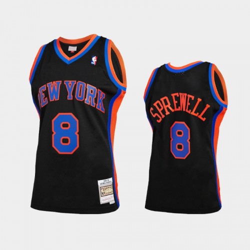 Latrell Sprewell Men #8 Reload 2.0 Hardwood Classics Black Jersey