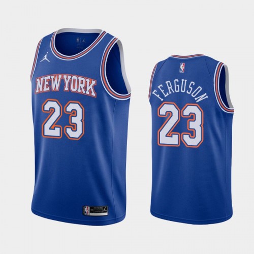 Men's New York Knicks Terrance Ferguson #23 2021 Statement Blue Jersey