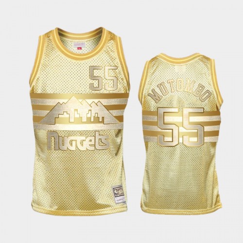 Limited Gold Denver Nuggets #55 Dikembe Mutombo Midas SM Jersey