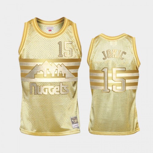 Limited Gold Denver Nuggets #15 Nikola Jokic Midas SM Jersey